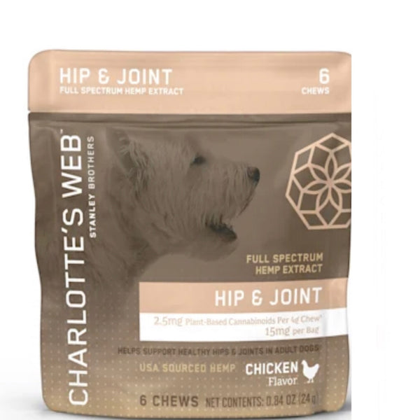 Charlotte's Web Extract Hip & Joint 2.5 mg 6 Chews Pack Chicken