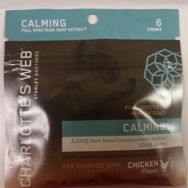 Charlotte's Web Calming Chicken Chews for Dogs 6 Chews Pack Chicken