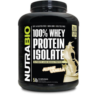 100% Whey Protein Isolate - 5 LB - Alpine Vanilla (NutraBio)