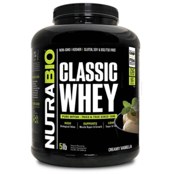 Classic Whey Protein - 5 LB - Creamy Vanilla (NutraBio)