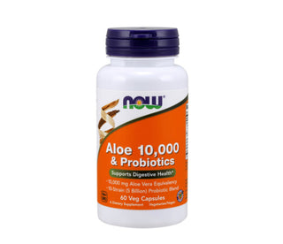Aloe 10,000 & Probiotics - 60 Veg Capsules (Now Foods)