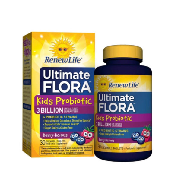 Ultimate Flora Kids Probiotic 3 Billion - 30 Tablets (Renew Life)